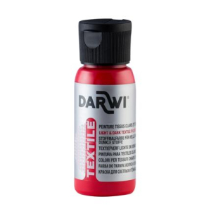 DARWI 50 ml fles Textielverf, vermiljoen rood (DA01000250490C)