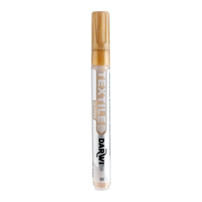 DARWI Textielverf marker met glitter, punt van van 2 mm, inhoud 6 ml, goud - Goud - New DA0140013050C