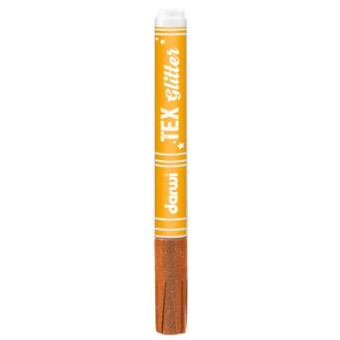 DARWI Textielverf marker met glitter, punt van van 2 mm, inhoud 6 ml, koper - Koper - New DA0140013057C