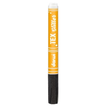 DARWI Textielverf marker met glitter, punt van van 2 mm, inhoud 6 ml, zwart - Zwart - New  DA0140013100C