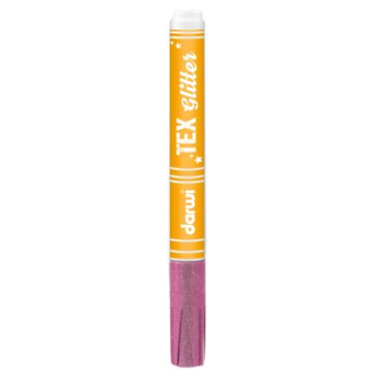 DARWI Textielverf marker met glitter, punt van van 2 mm, inhoud 6 ml, roze - Roze - New DA0140013475C