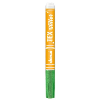 DARWI Textielverf marker met glitter, punt van van 2 mm, inhoud 6 ml, grasgroen - New  DA0140013611C