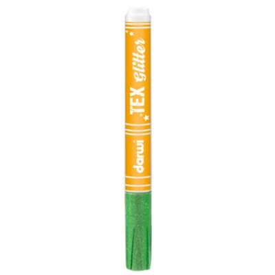 DARWI Textielverf marker met glitter, punt van van 2 mm, inhoud 6 ml, grasgroen - New  DA0140013611C