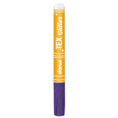 DARWI Textielverf marker met glitter, punt van van 2 mm, inhoud 6 ml, violet - Paars - New DA0140013900C