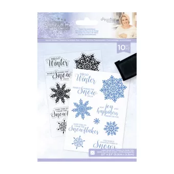 Crafter's Companion Glittering Snowflakes A6 Clear Stamp Chase The Snowflakes (S-GS-ST-CHTS)