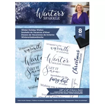 Crafter's Companion Winter's Sparkle Clear Stamps Winter Holiday Wishes (S-WISP-ST-CA-WIHW)