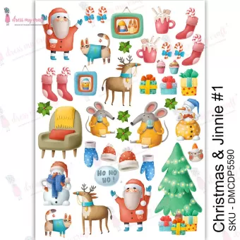 Dress My Craft Transfer Me Christmas & Jinnie #1 (DMCDP5590)