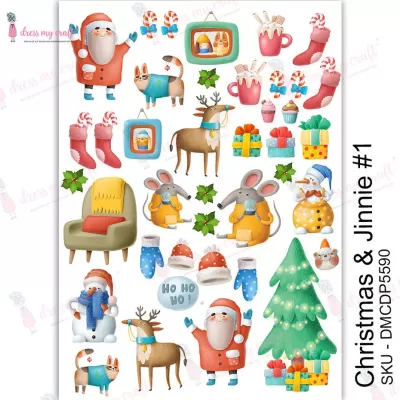 Dress My Craft Transfer Me Christmas & Jinnie #1 (DMCDP5590)