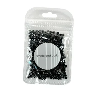 Simple and Basic Half Pearl Polished Antique Silver 2mm (SBA504)