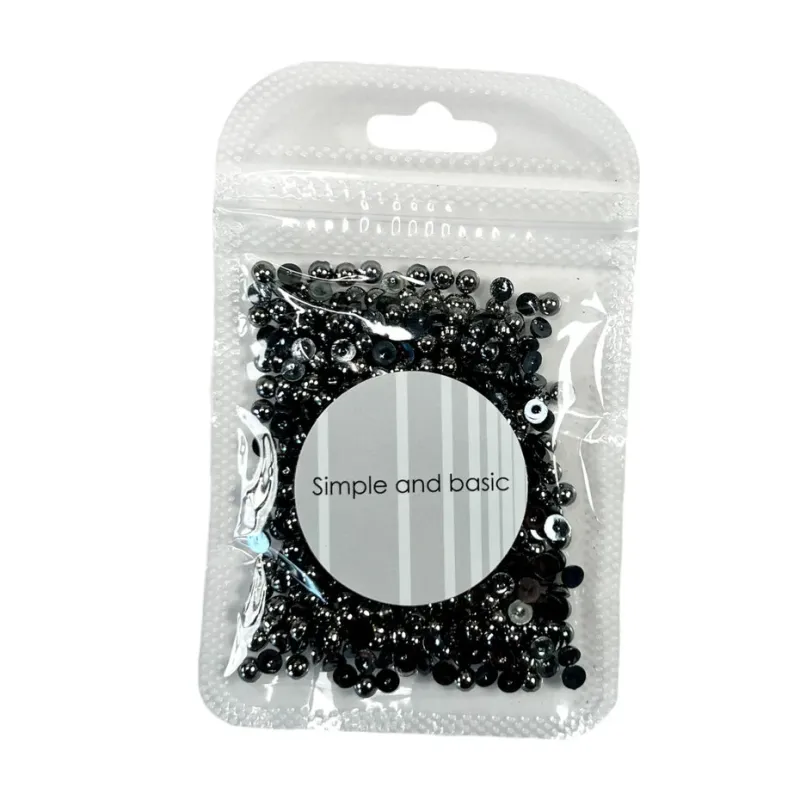 Simple and Basic Half Pearl Polished Antique Silver 2mm (SBA504)