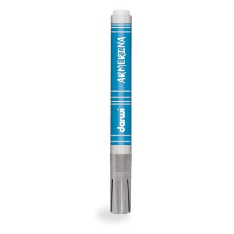 DARWI koude keramiek verfmarker, punt van van 2mm, 6 ml inhoud, Zilver (DA0340013215C)