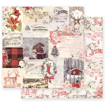 Prima Marketing Christmas In The Country 12x12 Inch Sheets Compliments of the Season  1 vel (995263)