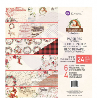 Prima Marketing Christmas In The Country 12x12 Inch Paper Pad (995270)