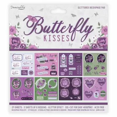 Dovecraft Butterfly Kisses 8x8 Decoupage Pad (DCDPG018)