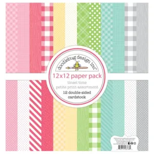 Doodlebug Tinsel Time 12x12 Inch Petite Prints Assortment Pack (8768)