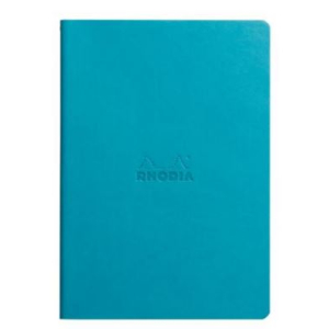 Rhodiarama genaaid schrift A5 32 blad gelijnd ivoorkleurig papier 90g - Turquoise (116407C)