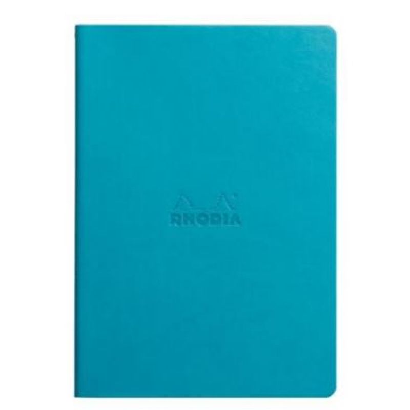 Rhodiarama genaaid schrift A5 32 blad gelijnd ivoorkleurig papier 90g - Turquoise (116407C)