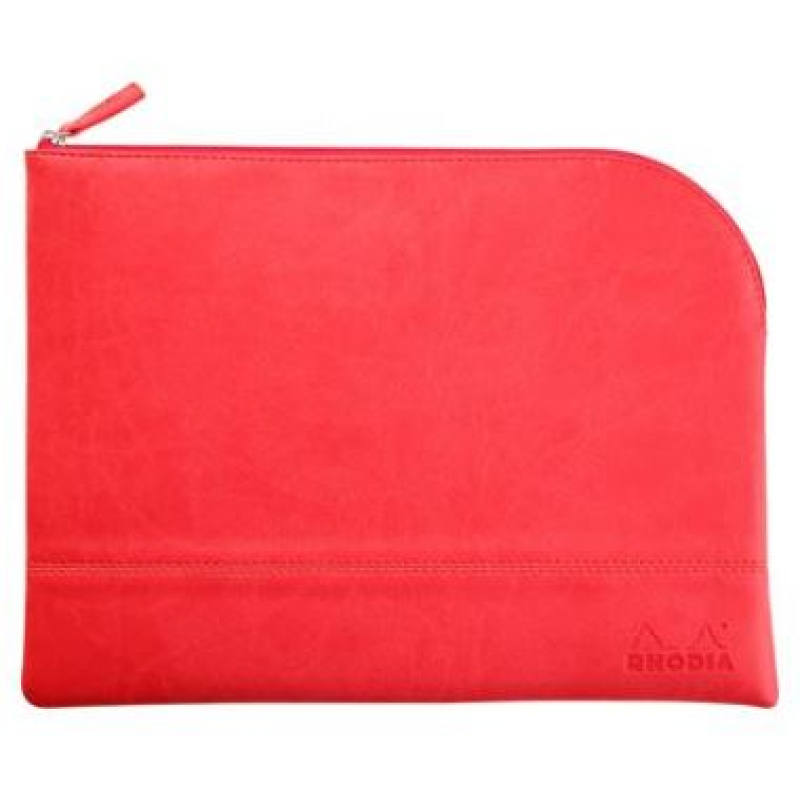 Rhodiarama etui met rits in kunstleer - maat L - 21x28 cm - Koraal  (116745C)