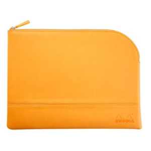 Rhodiarama etui met rits in kunstleer - maat L - 21x28 cm - Oranje - New ( 116747C)
