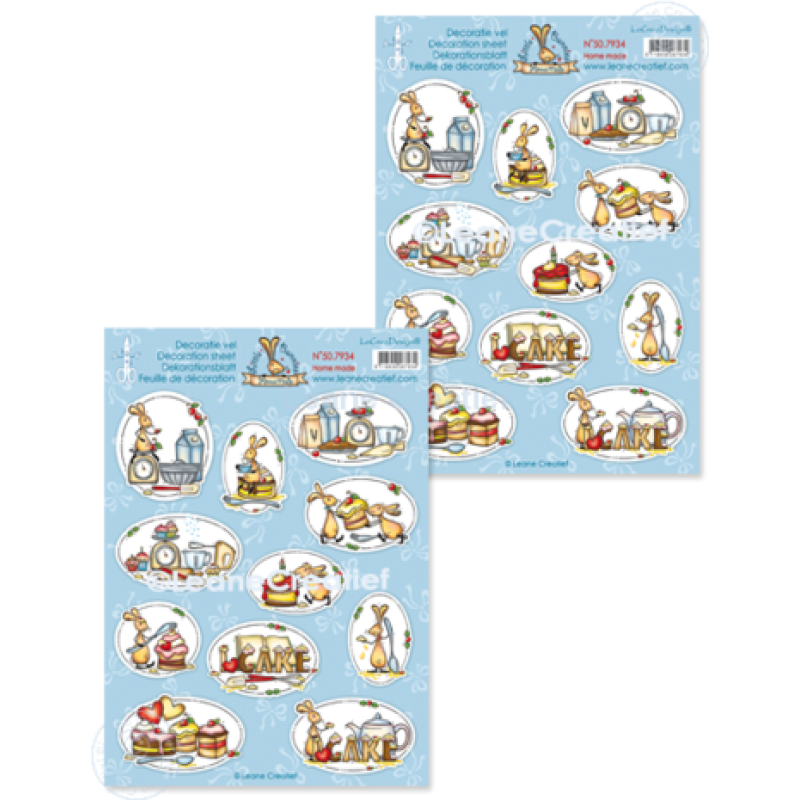 Leane Creatief Little Bunnies Home Made A4 Decoration Sheets (10pcs) (50.7934)