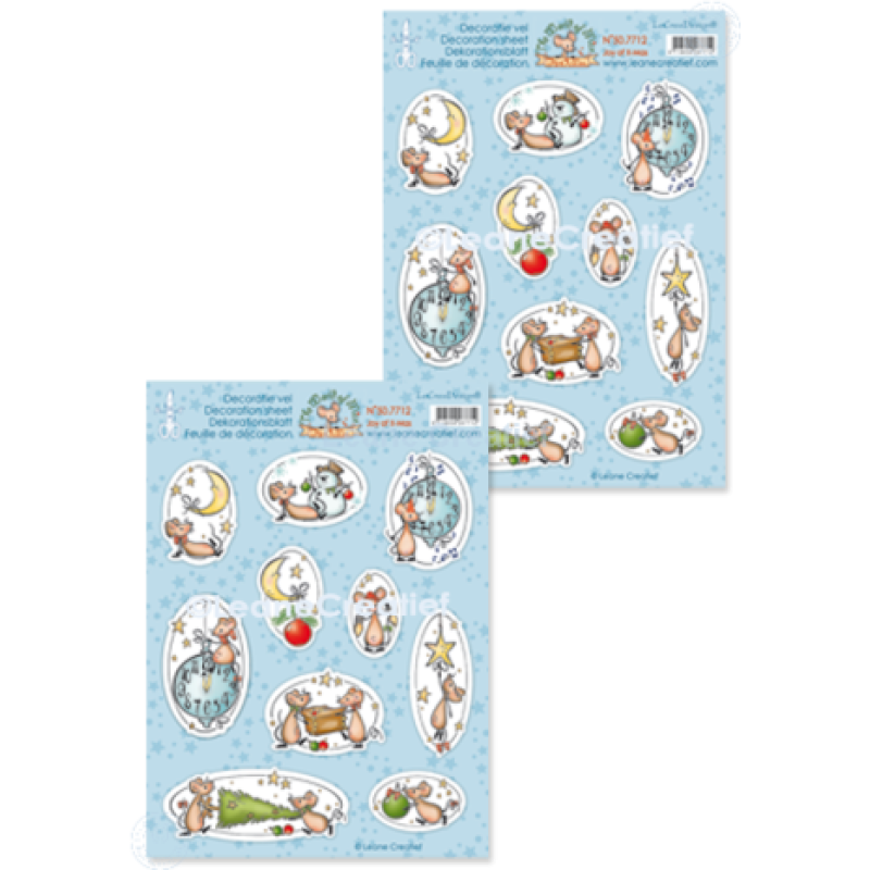 Leane Creatief The World of Mice: Joy of Christmas A4 Decoration Sheets (50.7712) per vel