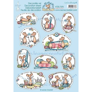Leane Creatief The World of Mice Made of Wool Decoration A4 sheets (50.7378) per vel