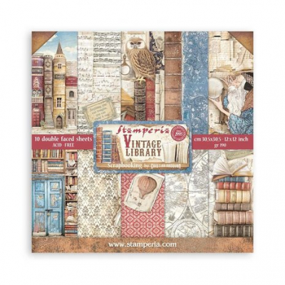 Stamperia Vintage Library 12x12 Inch Paper Pack (SBBL132)