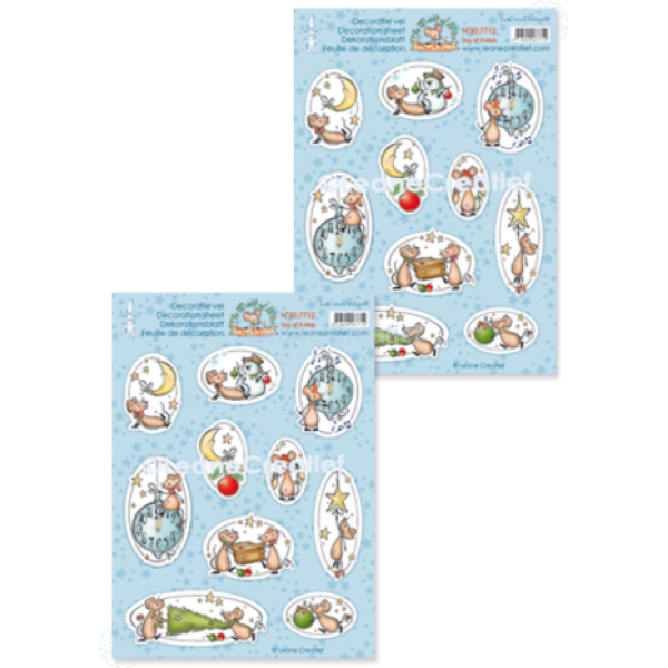 Leane Creatief The World of Mice: Joy of Christmas A4 Decoration Sheets (50.7712) per vel