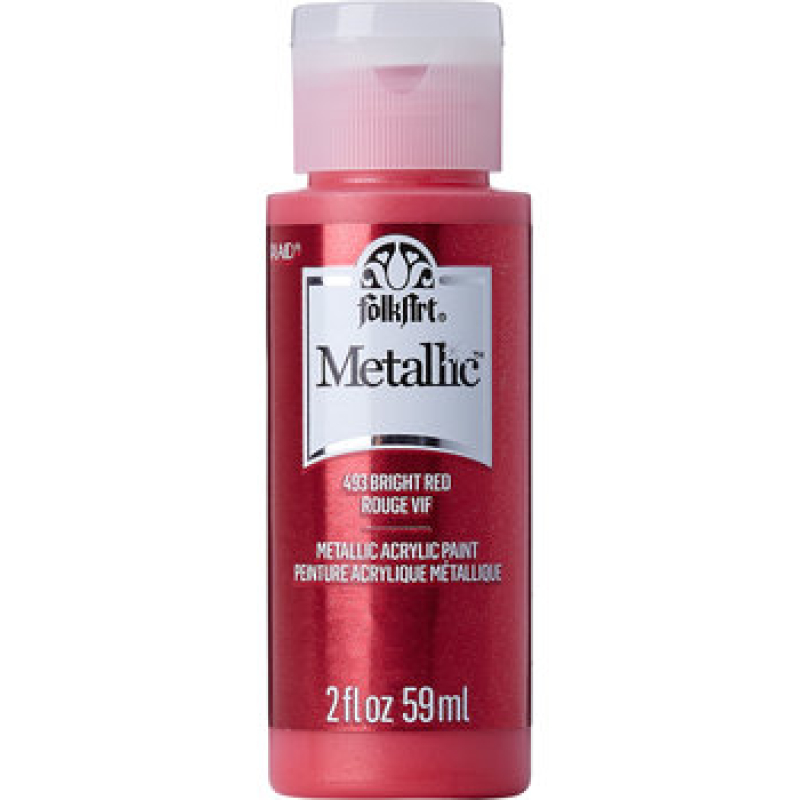 Folkart Metallic Bright Red 2 fl oz (493) (28995004933)