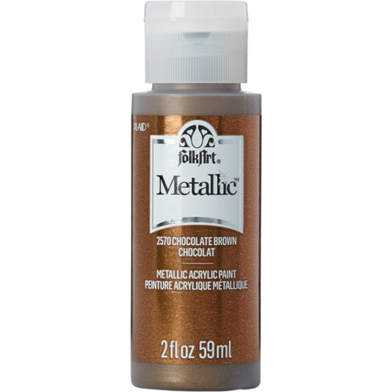 Folkart Metallic Chocolate Brown 2 fl oz (2570) (28995025709)