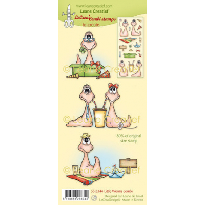 Leane Creatief Combi Clear Stamp Little Worms (55.8344)