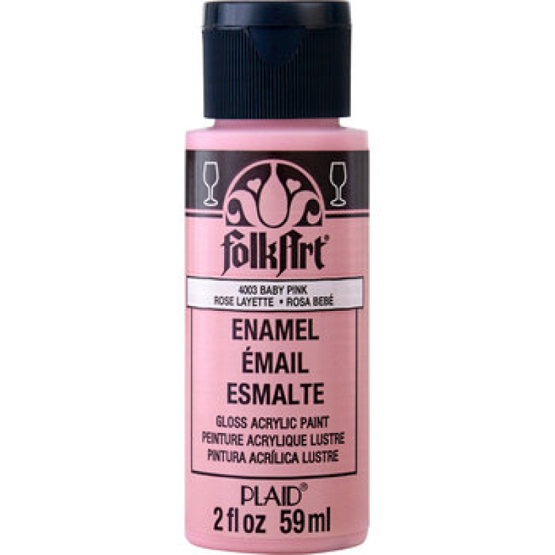 Folkart Enamel Glass Paint Baby Pink 2 fl oz (4003) (028995040030)