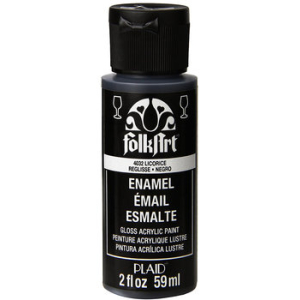 Folkart Enamel Glass Paint Licorice 2 fl oz (4032) (028995040320)