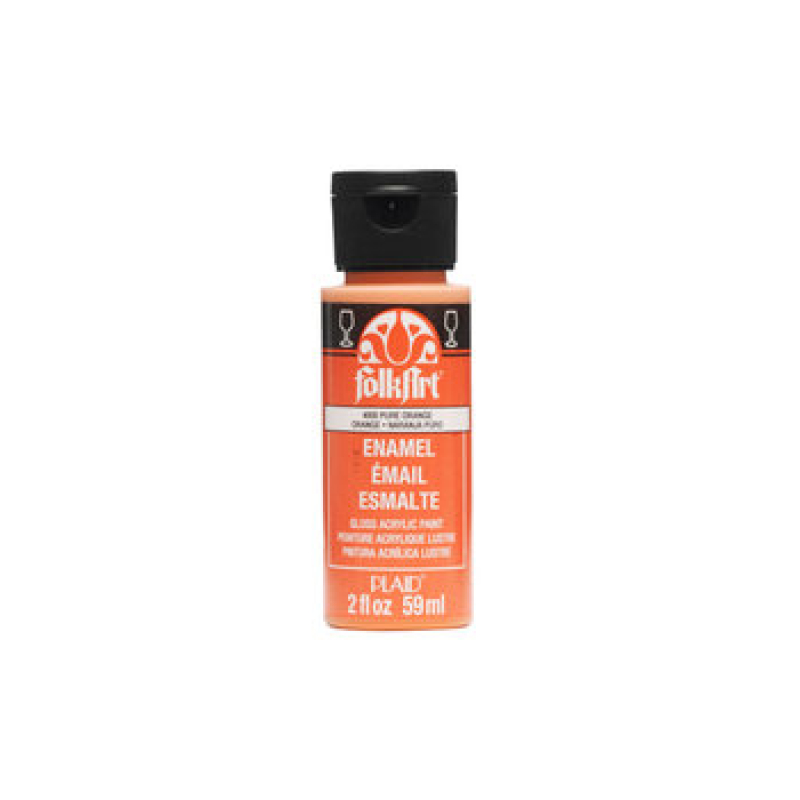 Folkart Enamel Glass Paint Pure Orange 2 fl oz (4008) (028995040085)