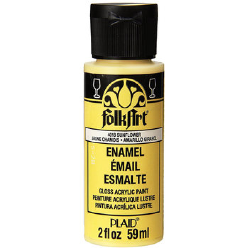 Folkart Enamel Glass Paint Sunflower 2 fl oz (4018) (028995040184)