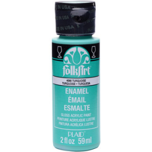 Folkart Enamel Glass Paint Turquoise 2 fl oz (4066) (028995762970)