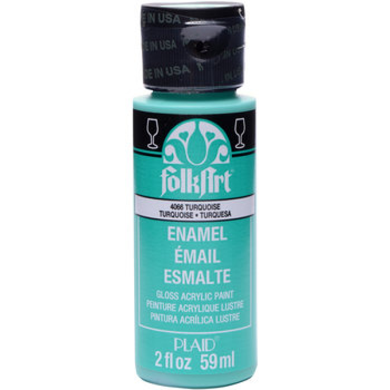Folkart Enamel Glass Paint Turquoise 2 fl oz (4066) (028995762970)