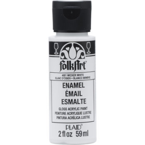 Folkart Enamel Glass Paint Wicker White 2 fl oz (4001) (028995040016)
