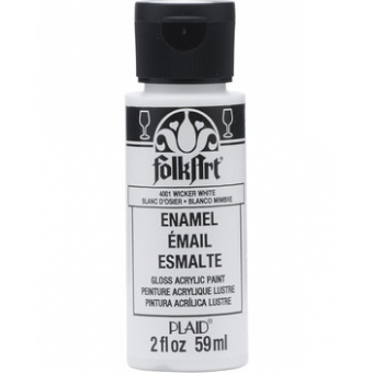 Folkart Enamel Glass Paint Wicker White 2 fl oz (4001) ( 028995040016)