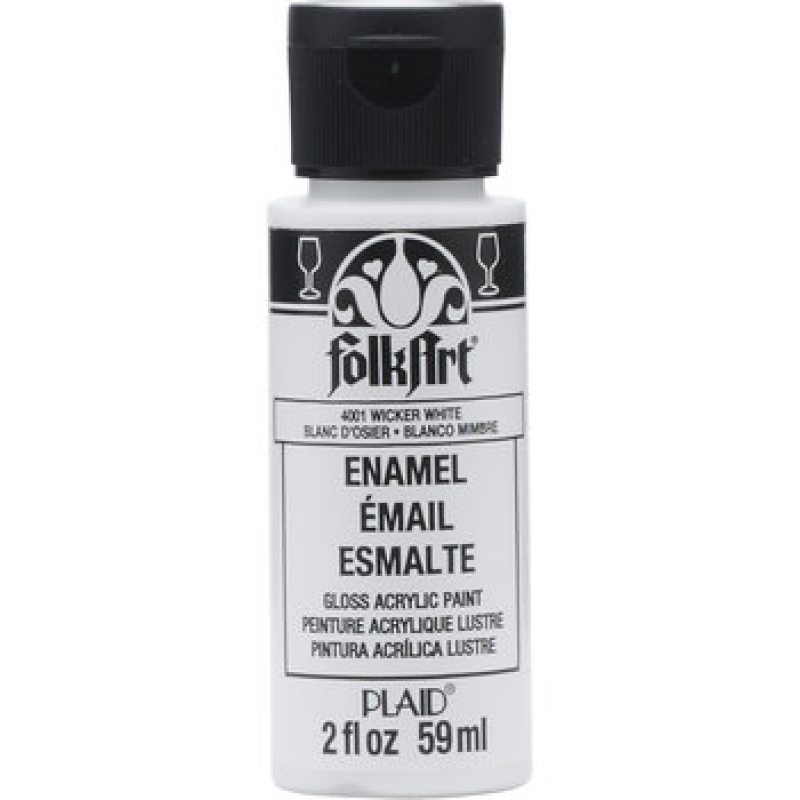 Folkart Enamel Glass Paint Wicker White 2 fl oz (4001) (028995040016)