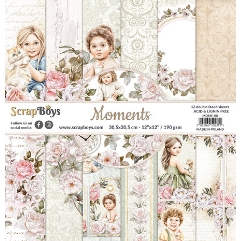 ScrapBoys Moments 12x12 Inch Paper Pack (MOME-08)