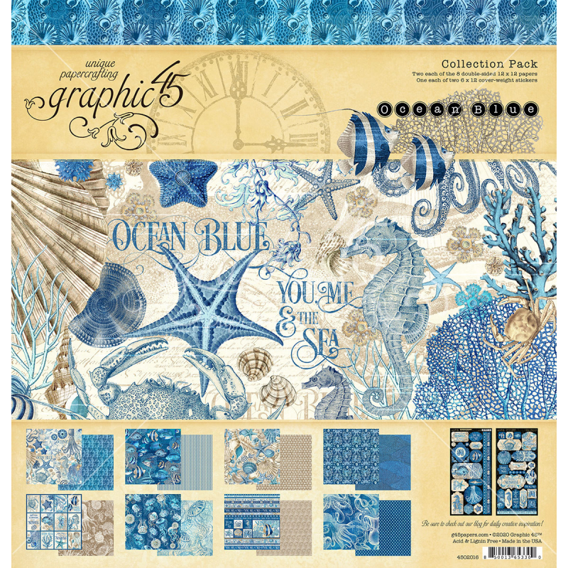 Graphic 45 Ocean Blue 12x12 Inch Collection Pack (4502016)