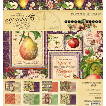 Graphic 45 Fruit & Flora 8x8 Inch Paper Pad (4501999)