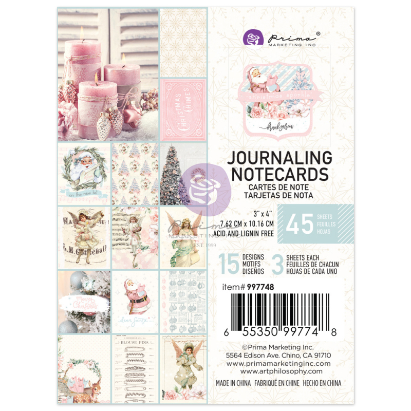 Prima Marketing Christmas Sparkle 3x4 Inch Journaling Cards (997748)