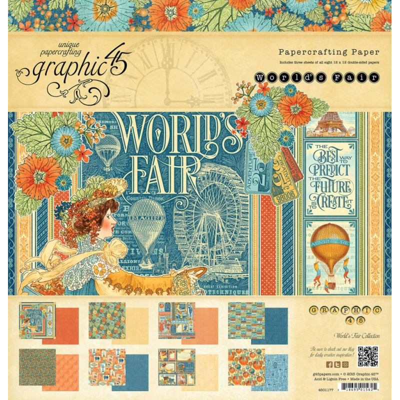 Graphic 45 World's Fair 12x12 Inch Paper Pad (4501177)