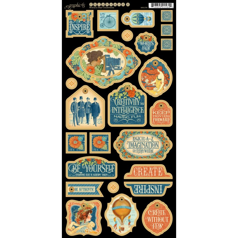 Graphic 45 World's Fair Decorative Chipboard 2 (4501179)
