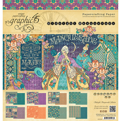 Graphic 45 Midnight Masquerade 12x12 Inch Paper Pad (4501549)