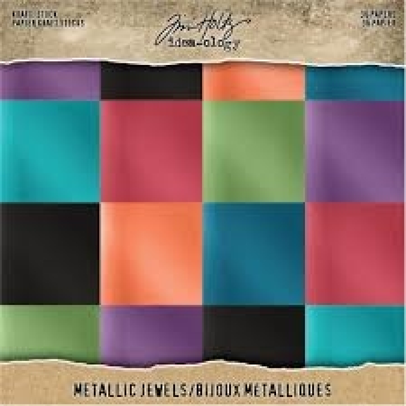 Tim Holtz Idea-ology  Kraft-Stock 8x8 Inch Metallic Jewels (TH93781)