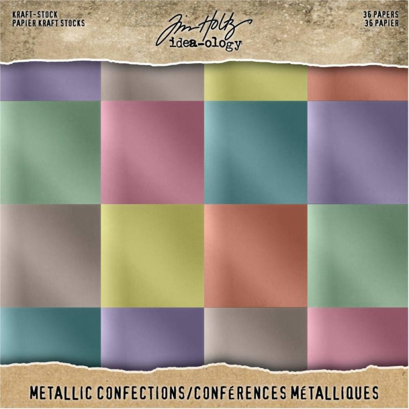 Tim Holtz Idea-ology  Kraft-Stock 8x8 Inch Metallic Confections (TH93784)