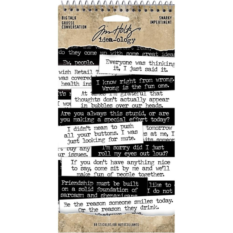 Tim Holtz Idea-ology Big Talk Snarky Stickers (88pcs) (TH93797)
